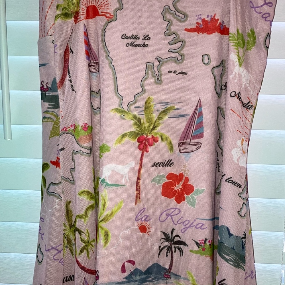Urban Outfitters Tropical Pink and Green One Piece Dress - Picture 9 of 10
